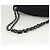 Borsa a spalla con catena CHANEL in nylon nero argento CC Auth 125969 - vista 7