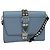 PRADA Shoulder Bag Leather Light Blue Silver Auth 118618 Silvery