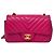 Timeless Bolsa retangular Chanel fúcsia em couro chevron com hardware dourado Fuschia