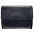 Cartera tri-fold de piel de ternera granulada negra Chanel Negro