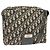 Borsa a spalla in tela Trotter Christian Dior blu navy oro Auth BA2614 D'oro