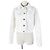 Chaqueta de mezclilla recortada con botones COCO de algodón Chanel con camelia en relieve Blanco