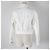 Chaqueta de mezclilla recortada con botones COCO de algodón Chanel con camelia en relieve Blanco - vista 4