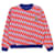 Strickpullover mit Diamant-Damier-Druck Louis Vuitton M Blau Orange