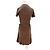 Vestido corto marrón de viscosa con cinturón Rouje Castaño - vista 2