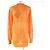 Céline Burberry Rayon V-Ausschnitt Mesh Tunika Kleid Orange S - Ansicht 3