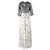 Dolce & Gabbana Seiden-Maxikleid 38 Beige Grau