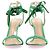 Gianvito Rossi Sandali con tacco in pelle verde iridescente - vista 4