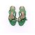 Gianvito Rossi Sandali con tacco in pelle verde iridescente - vista 6