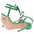 Gianvito Rossi Sandali con tacco in pelle verde iridescente - vista 7
