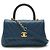 Chanel Coco Handle Chevron Leder 2-Wege Tasche Blau