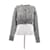 Paco Rabanne Glänzender kurzer Pullover Schwarz Weiß Grau