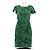 Vestido midi de seda verde con mangas cortas Prada
