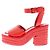 Céline Sandali con zeppa rossi Rosso - vista 3