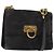 Borsa a Spalla Gancini in Pelle Scamosciata Nera e Oro Salvatore Ferragamo Auth bs26286 Nero D'oro