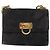 Borsa a Spalla Gancini in Pelle Scamosciata Nera e Oro Salvatore Ferragamo Auth bs26286 Nero D'oro - vista 2