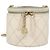 CHANEL Borsa a Spalla Matelassé in Pelle Bianca Oro CC Auth 126060 Bianco D'oro - vista 2