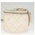 CHANEL Borsa a Spalla Matelassé in Pelle Bianca Oro CC Auth 126060 Bianco D'oro - vista 5