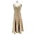 Veronica Beard Beige Leinenkleid lang ärmellos