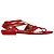 Sandali flat con cinturino alla caviglia in suede rosso con taglio laser Alaïa Flower Bordò