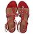 Sandali flat con cinturino alla caviglia in suede rosso con taglio laser Alaïa Flower Bordò - vista 3