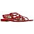 Sandali flat con cinturino alla caviglia in suede rosso con taglio laser Alaïa Flower Bordò - vista 4