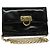 Borsa Gancini Chain Salvatore Ferragamo in pelle verniciata nera e oro Auth 126967