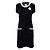 CHANEL Schwarzes Couture-Perlenkleid mit Kameliabrosche 40 FR