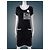 CHANEL Schwarzes Couture-Perlenkleid mit Kameliabrosche 40 FR - Ansicht 4