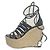 Sandali con zeppa Alaïa in pelle nera con borchie argentate Nero