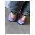 Sandali con zecca Gucci rosa blu viola gomma Porpora - vista 6