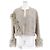 Giacca Chanel senza collo in tweed e ecopelliccia glitterata D'oro