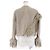 Giacca Chanel senza collo in tweed e ecopelliccia glitterata D'oro - vista 6