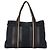 Hermès Borsa a mano in tela e pelle Hermes Troca Horizontal MM Nero