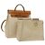 Hermès HERMES Herbag A Dos PM Rucksack aus Canvas Leder Beige Silber Authentisch 126543