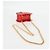 Borsa a spalla con catena Saint Laurent in pelle rossa e oro Auth BD2192M Rosso D'oro - vista 8