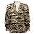 Redemption Beige / Tan / Black Sequined Leopard Printed Chiffon Top Camel