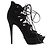 Décolleté Saint Laurent in camoscio nero con lacci - vista 2