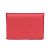 Hermès Hermes Calvi Duo Leather Card Case in Ruby Red