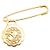 Hermès Hermes goldplattierte Brosche mit Pferdemotiv Golden