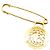 Hermès Hermes goldplattierte Brosche mit Pferdemotiv Golden - Ansicht 2