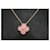 Van Cleef & Arpels Alhambra Pink Porcelain & Diamond Pendant 18k Gold 0.05 CTW Golden  - view 11
