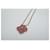 Van Cleef & Arpels Alhambra Pink Porcelain & Diamond Pendant 18k Gold 0.05 CTW Golden  - view 2