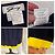 Genny gonna preppy in seta blu e gialla vintage 1990s Giallo - vista 7