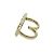 Chanel Doppel-Finger-Goldring mit Kunstperle Golden - Ansicht 5