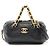 Borsa da bowling Matelassé Chanel in pelle di agnello nera Nero