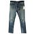 Jeans slim desbotado e rasgado em denim azul da Saint Laurent