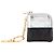 Céline Celine Silver Bicolor Leather Key Ring Coin Pouch Black Silvery