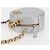 Bolsa de ombro Chanel 19 em couro de cordeiro com corrente dourada e prateada CC Auth fm4698M Prata Dourado - vista 3