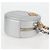 Bolsa de ombro Chanel 19 em couro de cordeiro com corrente dourada e prateada CC Auth fm4698M Prata Dourado - vista 4